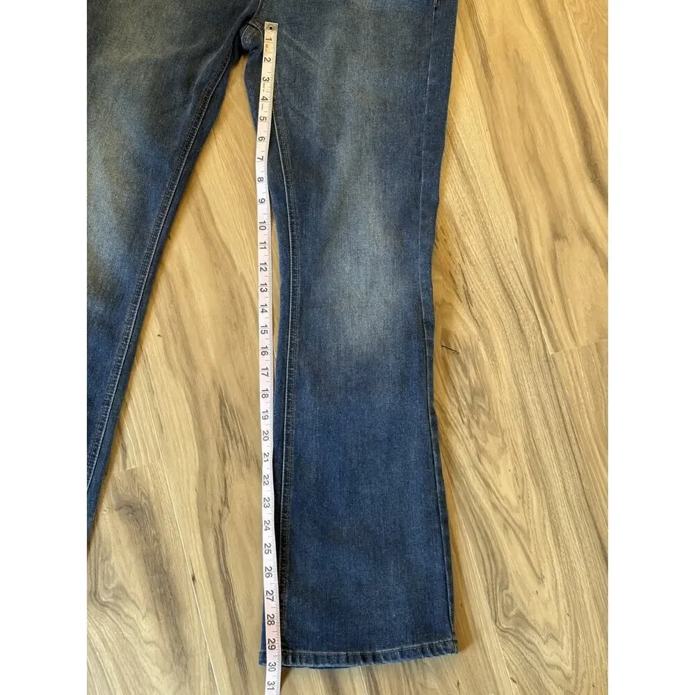 Simple Society Women's 13/31 Flare Jeans Low Rise Stretch Y2K 70s Retro Denim